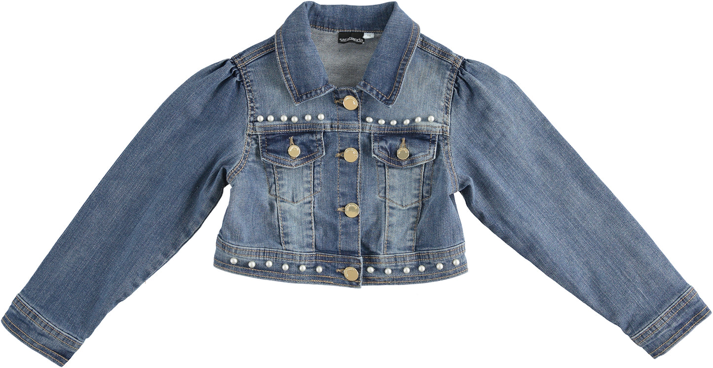 Giubbino di jeans con perle