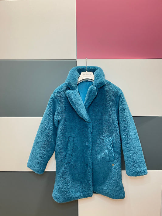 Cappotto Teddy verde petrolio