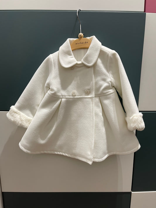Cappotto bianco con finitura col pelo