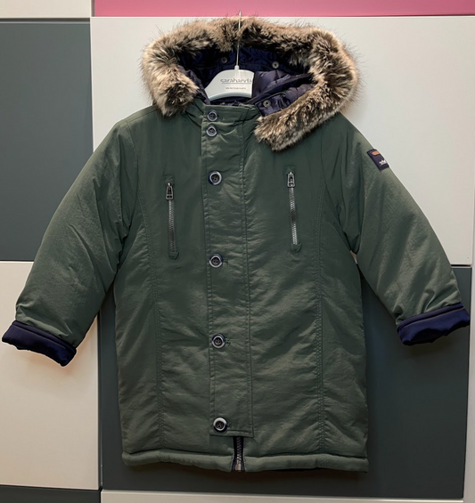 Parka verde/blu reversibile