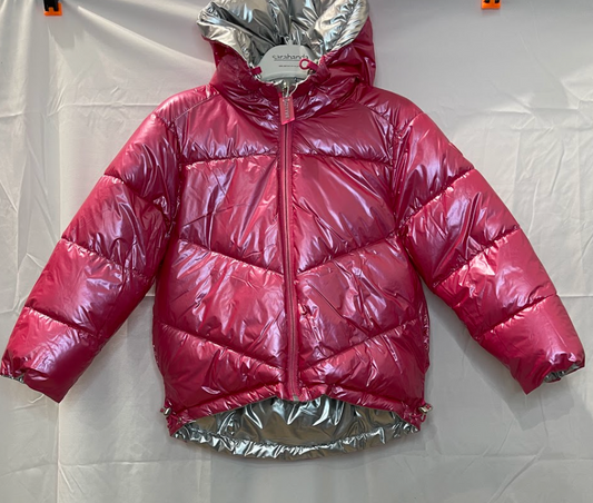Bomberino reversibile fucsia e argento lucido