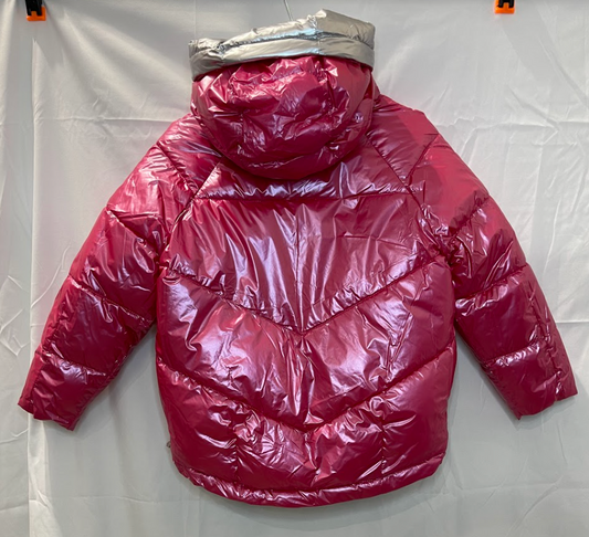 Bomberino reversibile fucsia e argento lucido