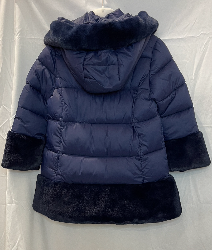 Giubbino blu con inserti in pelliccia