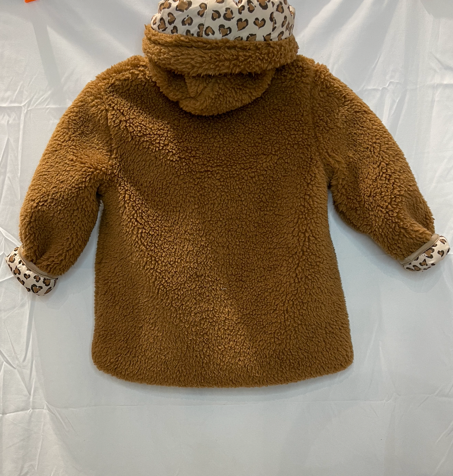 Teddy marrone reversibile leopardato