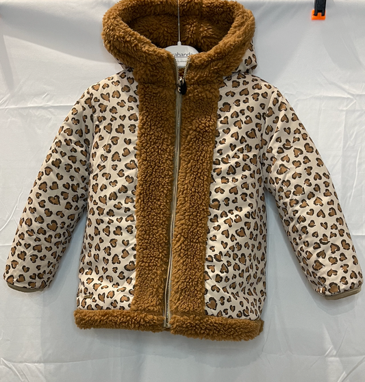 Teddy marrone reversibile leopardato